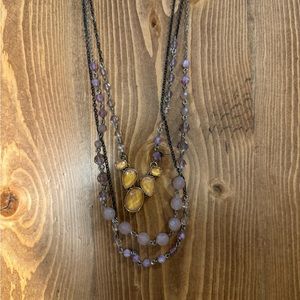 Purple and gold layered necklace